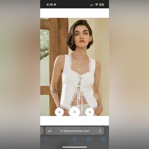 Tied Lace Trim Linen Tank Top- brand new!